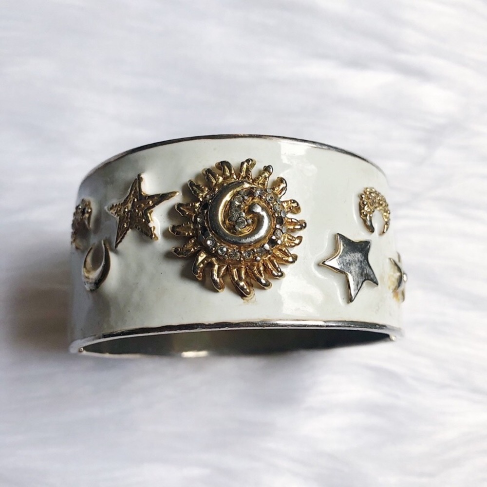 White wide galaxy bracelet